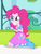 Size: 261x348 | Tagged: safe, pinkie pie, equestria girls, g4, my little pony equestria girls: rainbow rocks, pinkie on the one, balloon, banner, boots, bracelet, clothes, cute, fence, high heel boots, jewelry, skirt, smiling