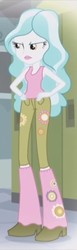 Size: 191x617 | Tagged: safe, screencap, paisley, equestria girls, g4, my little pony equestria girls: rainbow rocks, my past is not today, blue hair, boots, clothes, cropped, denim, female, floral print, glare, golden eyes, hand on hip, jeans, kneesocks, light skin, lipstick, lockers, pants, socks, solo, tank top