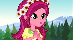 Size: 1100x618 | Tagged: safe, screencap, gloriosa daisy, equestria girls, g4, my little pony equestria girls: legend of everfree, 8^y, cute, daisybetes, female, magical geodes, solo
