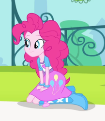 Size: 292x337 | Tagged: safe, pinkie pie, equestria girls, g4, my little pony equestria girls: rainbow rocks, pinkie on the one, banner, boots, cute, female, high heel boots, solo