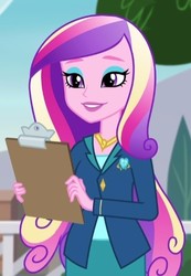 Size: 360x519 | Tagged: safe, screencap, dean cadance, princess cadance, equestria girls, g4, my little pony equestria girls: friendship games, clipboard, cropped, female, solo