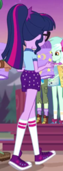 Size: 188x510 | Tagged: safe, screencap, lyra heartstrings, sci-twi, starlight, twilight sparkle, equestria girls, g4, my little pony equestria girls: legend of everfree, camp everfree outfits, converse, cropped, lantern, rear view, shoes, sneakers