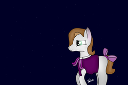 Size: 1800x1200 | Tagged: safe, artist:steamyart, oc, oc only, oc:speckles, bow, cloak, clothes, signature, stars