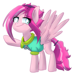 Size: 1024x1024 | Tagged: safe, artist:slasharu, oc, oc only, oc:pink rose, pegasus, pony, clothes, female, mare, simple background, solo, transparent background