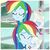 Size: 480x480 | Tagged: artist needed, safe, edit, rainbow dash, equestria girls, g4, food, instagram, marshmallow