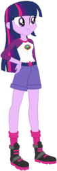 Size: 190x566 | Tagged: safe, artist:ra1nb0wk1tty, twilight sparkle, equestria girls, g4, boots, camp everfree outfits, clothes, clothes swap, female, hand on hip, simple background, socks, solo, white background