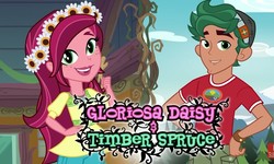 Size: 799x480 | Tagged: safe, screencap, gloriosa daisy, timber spruce, equestria girls, g4, my little pony equestria girls: legend of everfree, looking at you, smiling