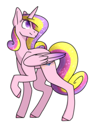 Size: 568x750 | Tagged: safe, artist:miastarlhd, princess cadance, g4, female, raised hoof, simple background, smiling, solo, transparent background