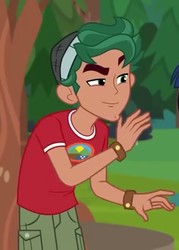 Size: 343x480 | Tagged: safe, screencap, timber spruce, equestria girls, g4, my little pony equestria girls: legend of everfree, cropped, male, smiling, solo