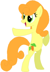 Size: 305x436 | Tagged: safe, artist:ra1nb0wk1tty, artist:selenaede, carrot top, golden harvest, g4, bipedal, female, simple background, solo, white background
