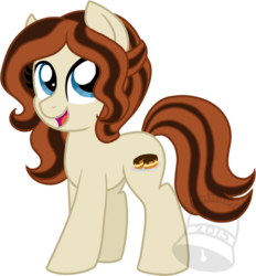 Size: 649x700 | Tagged: safe, artist:tambelon, oc, oc only, oc:boston creme, earth pony, pony, female, mare, solo, watermark