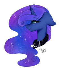 Size: 1730x1979 | Tagged: safe, artist:ohlittlecupcake, artist:princesssnowfreeze, princess luna, g4, collaboration, female, floppy ears, simple background, solo, transparent background