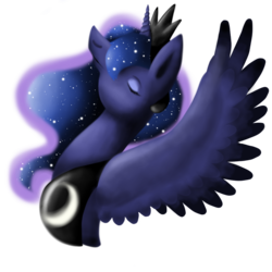 Size: 1000x1000 | Tagged: safe, artist:stereo-of-the-heart, princess luna, g4, bust, female, portrait, simple background, solo, spread wings, transparent background