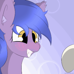 Size: 1000x1000 | Tagged: safe, artist:n0nnny, oc, oc only, oc:aurora horse, oc:bitter sweet, bat pony, pony, abstract background, animated, blushing, boop, cute, diabetes, eeee, eye shimmer, female, filly, frame by frame, gif, gradient background, grin, hooves, mare, n0nnny's boops, nose wrinkle, smiling, solo focus, squee, wide eyes