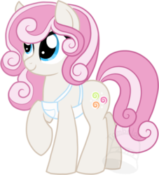 Size: 600x662 | Tagged: safe, artist:tambelon, oc, oc only, earth pony, pony, apron, clothes, female, mare, solo, watermark