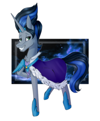 Size: 1507x1807 | Tagged: dead source, safe, artist:derp-berry, king sombra, pony, unicorn, g4, cape, clothes, good king sombra, grin, male, simple background, smiling, solo, stallion, transparent background