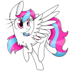 Size: 1355x1307 | Tagged: safe, artist:derp-berry, oc, oc only, oc:pink candy, pegasus, pony, female, mare, raised hoof, simple background, solo, spread wings, transparent background