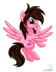 Size: 1280x1624 | Tagged: safe, artist:iheartjapan789, oc, oc only, oc:sparkle bliss, pegasus, pony, female, glasses, mare, simple background, solo, spread wings, tongue out, transparent background