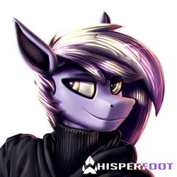 Size: 1280x1280 | Tagged: safe, artist:whisperfoot, oc, oc only, oc:berry frost, anthro, anthro oc, bedroom eyes, clothes, hoodie, male, painting, smiling, solo, sweater, turtleneck