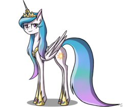 Size: 4092x3444 | Tagged: safe, artist:drekisaga, princess celestia, alicorn, pony, g4, crown, female, high res, jewelry, looking at you, mare, peytral, regalia, simple background, solo, transparent background
