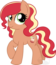 Size: 607x700 | Tagged: safe, artist:tambelon, oc, oc only, oc:cherry limeade, earth pony, pony, female, mare, solo, watermark