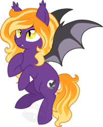 Size: 570x700 | Tagged: safe, artist:tambelon, oc, oc only, oc:night owl, bat pony, pony, female, mare, obtrusive watermark, solo, watermark