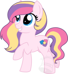 Size: 638x700 | Tagged: safe, artist:tambelon, oc, oc only, oc:quiltwork, earth pony, pony, female, mare, solo, watermark