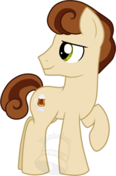 Size: 461x700 | Tagged: safe, artist:tambelon, oc, oc only, oc:spiced cider, earth pony, pony, male, solo, stallion, watermark