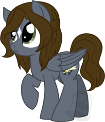 Size: 604x700 | Tagged: safe, artist:tambelon, oc, oc only, oc:star wishes, pegasus, pony, female, mare, solo, watermark