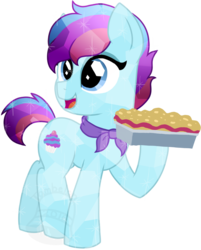 Size: 562x700 | Tagged: safe, artist:tambelon, oc, oc only, oc:crystal crumble, crystal pony, pony, female, food, mare, simple background, solo, transparent background, watermark
