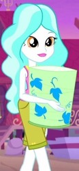 Size: 213x460 | Tagged: safe, screencap, paisley, equestria girls, g4, my little pony equestria girls: legend of everfree, camp everfree outfits, clothes, cropped, female, lantern, leaf, paper lantern, shorts, solo