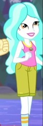 Size: 141x415 | Tagged: safe, screencap, paisley, equestria girls, g4, my little pony equestria girls: legend of everfree, camp everfree outfits, clothes, cropped, female, shorts, socks, solo