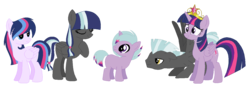 Size: 1343x461 | Tagged: safe, artist:margaretlovez, thunderlane, twilight sparkle, oc, oc:celestial sky, oc:constellation, oc:shining thunder, alicorn, pony, g4, big crown thingy, family, female, jewelry, male, next generation, offspring, parent:thunderlane, parent:twilight sparkle, parents:twilane, regalia, shipping, simple background, straight, twilane, twilight sparkle (alicorn)