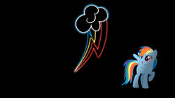Size: 900x506 | Tagged: safe, artist:alexram1313, rainbow dash, pegasus, pony, g4, black background, cutie mark, female, glowing, looking up, simple background, smiling, solo