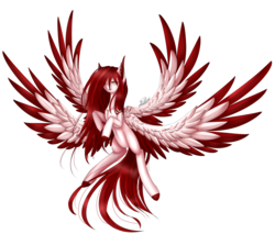 Size: 3186x2718 | Tagged: safe, artist:midfire, oc, oc only, oc:sora, pony, seraph, female, flying, high res, mare, multiple wings, solo
