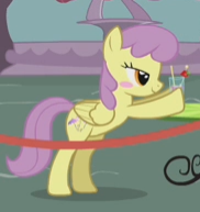 Size: 182x193 | Tagged: safe, screencap, parasol, pegasus, pony, g4, hearts and hooves day (episode), blushing, cropped, female, mare, solo