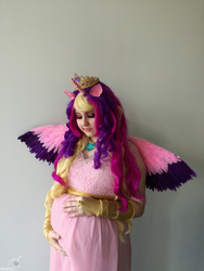 Size: 3120x4160 | Tagged: safe, artist:shadeila, princess cadance, human, g4, clothes, cosplay, costume, high res, irl, irl human, photo, pregnant, solo, wings