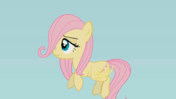 Size: 800x450 | Tagged: safe, artist:agrol, fluttershy, when you're a filly, g4, animated, blinking, female, filly, filly fluttershy, flapping, flying, gif, loop, solo, unamused, youtube link