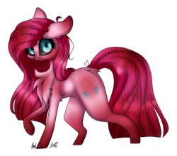 Size: 897x789 | Tagged: safe, artist:flaming-rainbow78, artist:wasatgemini, pinkie pie, earth pony, pony, g4, chest fluff, female, pinkamena diane pie, raised hoof, simple background, solo, transparent background, walking