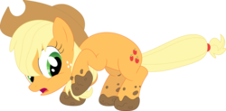 Size: 3585x1765 | Tagged: safe, artist:porygon2z, applejack, earth pony, pony, g4, look before you sleep, female, mud, muddy, simple background, solo, transparent background, vector