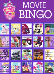 Size: 666x900 | Tagged: safe, apple bloom, applejack, capper dapperpaws, derpy hooves, diamond tiara, fizzlepop berrytwist, flash sentry, grubber, pinkie pie, princess flurry heart, princess skystar, scootaloo, songbird serenade, starlight glimmer, sweetie belle, tempest shadow, twilight, twilight sparkle, abyssinian, alicorn, classical hippogriff, hippogriff, pony, sea pony, unicorn, anthro, g1, g4, my little pony: the movie, anthro with ponies, bingo, broken horn, horn, male, toy, twilight sparkle (alicorn)