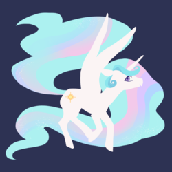 Size: 1200x1200 | Tagged: safe, artist:amphoera, princess celestia, alicorn, pony, g4, female, lineless, mare, simple background, solo, spread wings