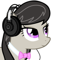 Size: 500x500 | Tagged: artist needed, safe, artist:wootmaster, octavia melody, earth pony, g4, female, headphones, looking up, simple background, solo, transparent background