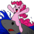 Size: 1270x1270 | Tagged: dead source, safe, artist:megasweet, artist:mr square, pinkie pie, earth pony, pony, shark, g4, ><, cute, diapinkes, eyes closed, female, happy, jumping the shark, mare, open mouth, riding, smiling, underhoof, water, wave