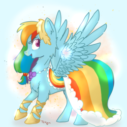 Size: 2000x2000 | Tagged: safe, artist:teikigun, rainbow dash, pegasus, pony, g4, clothes, dress, female, high res, solo