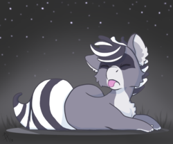 Size: 1280x1060 | Tagged: safe, artist:peculiar9, oc, oc only, oc:bandy cyoot, raccoon pony, cute, eyes closed, solo, tongue out