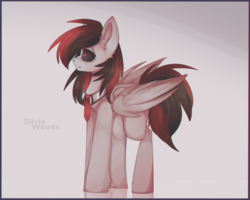 Size: 2236x1788 | Tagged: safe, artist:silvia woods, oc, oc only, pegasus, pony, abstract background, necktie, solo