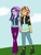 Size: 960x1280 | Tagged: safe, artist:hayley566, starlight glimmer, sunset shimmer, equestria girls, g4, beanie, blushing, boots, clothes, duo, female, hat, holding hands, jacket, leather jacket, lesbian, pants, ship:shimmerglimmer, shipping, shoes, torn clothes