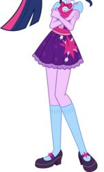 Size: 2160x3549 | Tagged: dead source, safe, artist:teentitansfan201, edit, vector edit, sci-twi, twilight sparkle, equestria girls, g4, bowtie, clothes, cropped, crossed arms, female, high res, leg focus, legs, mary janes, pictures of legs, shoes, simple background, skirt, socks, solo, transparent background, vector