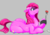 Size: 1280x893 | Tagged: dead source, safe, artist:theobrobine, pinkie pie, earth pony, pony, g4, blood, dock, eating, female, food, fork, meat, pinkamena diane pie, ponies eating meat, simple background, solo